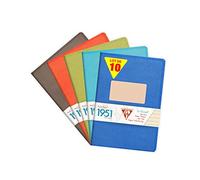 Clairefontaine 195136C Collection 1951 Lot de 10 Cahiers Agrafés - A5 14,8x21 cm - 96 Pages Lignées - Papier Blanc 90 g - Couleurs Aléatoires
