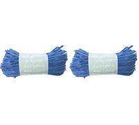 Clairefontaine - 196013C - Pelote Raphia Bleu France - Ensemble de plusieurs fils de Raphia Longueur 1m50 par fil- 50g - Loisirs Créatifs - Emballage Cadeau - DIY Multiples (Lot de 2)