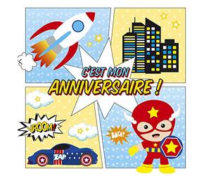 Clairefontaine 20034C Invitations Anniversaire Super Héros 8 Cartes + Env.