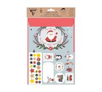 SET DE CORRESPONDANCE, 1 feuille au format A2 (42x59,4cm) + 1 enveloppes au format A4 (22,9x32,4cm) + Stickers - Noël - Multicolore