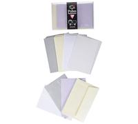 Clairefontaine 20841C - Coffret de 40 Enveloppes Auto-Adhésives, Format 9x14cm + 40 Cartes Simples, Format 8,2x12,8cm - Correspondance Pollen - Thème Mariage - 5 Couleurs Différents