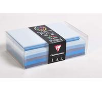 Clairefontaine 20861C - Coffret de 40 Enveloppes Auto-Adhésives, Format 9x14cm + 40 Cartes Simples, Format 8,2x12,8cm - Correspondance Pollen - Thème Bleu - 5 Couleurs Différents