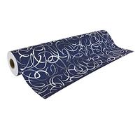 Prem.80g, 50x0,70m Arabesq argt fd bleu - Bleu