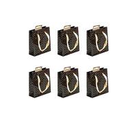 Clairefontaine 212898Cpack - Un lot de 5 Petits Sacs Cadeaux Premium - Format Pocket - 12x4,5x13,5cm - 170g - Motif : Vagues or fond noir - Idéal Pour : Parfum, Livre Poche, Jeu Société
