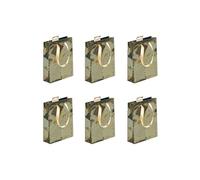 Clairefontaine 212911Cpack - Un lot de 5 Sacs Cadeaux Premium - Format Moyen - Dimensions : 17x6x22 cm - 170g - Motif : Géo or et vert - Idéal pour : Livre de Poche, Boite De Jeu, Parfum