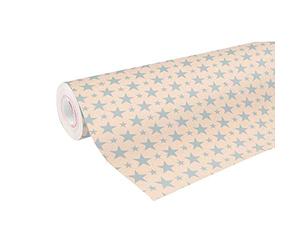 Clairefontaine 223801C - Une Bobine De Papier Kraft Brut Recy imensions : 50mx70 cm - 70g - Motif : Étoiles Argent - Papier Recyclé, Idéal pour Emballage Cadeaux, DIY, Loisirs Créatifs