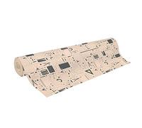 Clairefontaine 223809C - Une Bobine De Papier Kraft Brut Recyclé - 50mx70 cm - 70g - Motif : Papeterie, Scolaire, École, Objets - Papier Recyclé, Idéal pour Emballage Cadeaux, DIY, Loisirs Créatifs