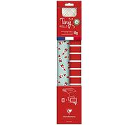 Clairefontaine 223890C - Kit D'emballage Cadeau Zéro Plastique - 2 Rouleaux Papier Cadeau 5mx35cm - Bobine Ruban 20m + 10 Étiquettes Cadeaux A Découper - Bleu/Rouge - Emballage Responsable