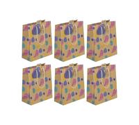 Clairefontaine - 223925-3Cpack - Un lot de 6 sacs cadeaux adulte - Formats moyens 21,5x10,2x25,3cm - Abstrait - Qualité supérieure, Kraft, résistant : 210g - idéal pour : livre, jeux, petits coffrets