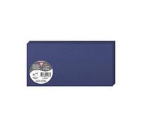Clairefontaine 2568C - Paquet de 25 Cartes Doubles - Format DL 10,6x21,3cm - 210g/m² - Coloris Bleu Nuit - Cartons d'Invitation Evènements et Correspondance - Gamme Pollen - Papier Premium Lisse