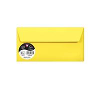 Clairefontaine 26565C - Sachet de 5 Enveloppes Auto-Adhésives - Format DL (11x22cm) - 120g/m² - Coloris Jaune Soleil - Invitation Evènements et Correspondance - Gamme Pollen - Papier Premium Lisse