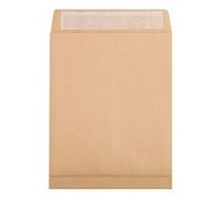 Clairefontaine 27454C - Boite de 250 Pochettes Kraft Brun 24-260x330 mm avec Soufflet de 30 mm - Auto-Adhésives - 120g/m²