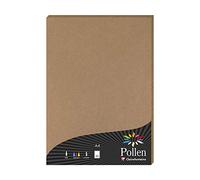 Clairefontaine 29135C - Étui de 50 Feuilles - Format A4 (21x29,7cm) - 120g/m² - Coloris Kraft - Papier d'Invitation Evènements et Correspondance - Gamme Pollen - Papier Premium Lisse