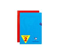 Clairefontaine 293161AMZC Lot de 2 Cahiers Agrafés Mimesys - A4 21x29,7 cm - 96 Pages Grands Carreaux - Papier Blanc 90 g - Couverture Polypro Couleurs Aléatoires