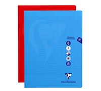 Cahier Travaux Pratiques piqué Mimesys 24x32cm 80 pages grands carreaux + uni couverture polypropylène Couleur aléatoire - Assortis