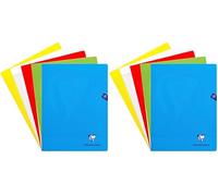 Clairefontaine 303381C Un Cahier Agrafé Mimesys - 24x32 cm - 140 Pages Grands Carreaux - Papier Blanc 90 g - Couverture Polypro Couleur Aléatoire (Lot de 2)