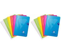 Clairefontaine 303602C Un Carnet Agrafé Mimesys - 11x17 cm - 96 Pages Petits Carreaux - Papier Blanc 90 g - Couverture Polypro - Couleur Aléatoire (Lot de 2)