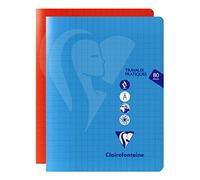 Clairefontaine 303727C Un Cahier Agrafé de Travaux Pratiques Mimesys - 17x22 cm - 80 Pages Grands Carreaux 90 g et Unies Blanches 125 g - Couverture Polypro - Couleur Aléatoire