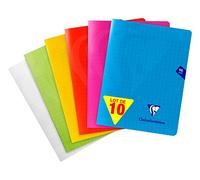 Clairefontaine 303741C Lot 10 Cahiers Agrafés 17x22 96p Grands Carreaux
