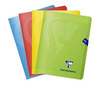Clairefontaine Répertoire agrafé Mimesys 17x22 cm 96 p grands carreaux 90 g polypro couleur aléatoire