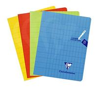 Cahier piqué Mimesys 17x22cm 32 pages double ligne 3mm + interligne verticale + marge Couleur aléatoire - Assortis