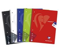 Clairefontaine 307252C - Paquet de 5 cahiers scolaires, DIN A4 21x29,7 cm, 160 pages, 90g, petits carreaux, couleurs assorties, 1 paquet