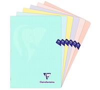 Clairefontaine Cahier piqué Mimesys PASTEL A4 96 p. grands carreaux 90 g couverture polypropylène