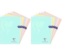 Clairefontaine 308161C Un Cahier Agrafé Mimesys PASTEL - A4 21x29,7 cm - 96 Pages Grands Carreaux - Papier Blanc 90 g - Couverture Polypro Opaque - Couleur Aléatoire (Lot de 2)