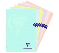 Cahier piqué Mimesys PASTEL A4 96 pages ligné couverture polypropylène - Assortis