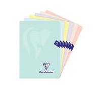 Clairefontaine 308686Cpack Un lot de 10 Carnets Agrafés Mimesys PASTEL - A5 14,8x21 cm - 96 Pages Lignées - Papier Blanc 90 g - Couvertures Polypro Opaques Assorties Aléatoires