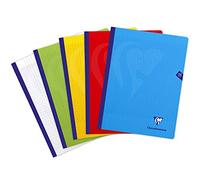 Clairefontaine 309341C Un Cahier Brochure Cousu Fil Mimesys - 24x32 cm - 192 Pages Grands Carreaux - Papier Blanc 90 g - Couverture Polypro - Couleur Aléatoire