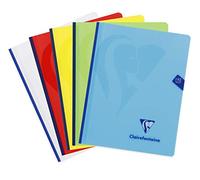 Clairefontaine 309741C Un Cahier Brochure Cousu Fil Mimesys - 17x22 cm - 192 Pages Grands Carreaux - Papier Blanc 90 g - Couverture Polypro - Couleur Aléatoire