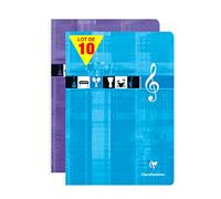 Clairefontaine 3114C - Lot 10 Cahiers Musique A4 48p 10 Portées Pelliculé