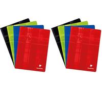 Clairefontaine 31210C Un Cahier Agrafé - A4 21x29,7 cm - 80 Pages Quadrillées 10x10 mm avec Marge - Papier Blanc 90 g - Couverture Carte Pelliculée Couleur Aléatoire (Lot de 2)