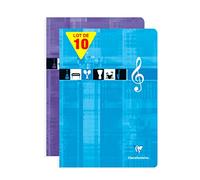 Clairefontaine 3134C - Lot 10 Cahiers Musique A4 96p 10 Portées Pelliculé