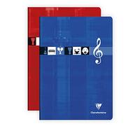Clairefontaine – Cahier Musique & Chant A4 96 pages – Grands carreaux et portées – Couleur aléatoire