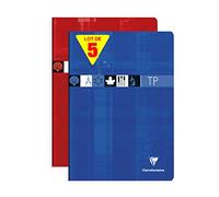 Clairefontaine 3147C Lot 5 cahiers travaux pratiques A4 grands carreaux