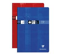 Clairefontaine 3147C Un Cahier Agrafé de Travaux Pratiques - A4 21x29,7 cm - 120 Pages Grands Carreaux 90 g et Unies Blanches 125 g - Couverture Carte Pelliculée - Couleur Aléatoire