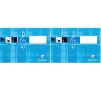 Clairefontaine 31514C - Cahier scolaire, idéal pour les cours de musique, A5 14,8x21 cm format paysage, 16 pages avec portées, 90g, 1 pièce, turquoise (Lot de 2)