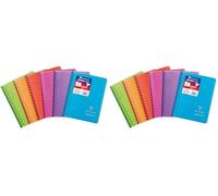 Clairefontaine 321601C Un Carnet à Spirale Koverbook - 9x14cm - 100 Pages Petits Carreaux - Papier Blanc 90 g - Couverture Enveloppante Polypro - Couleur Aléatoire (Lot de 2)