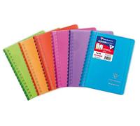 Carnet reliure intégrale enveloppante Koverbook 9x14cm 100 pages petits carreaux couverture polypropylène transparent - Assortis