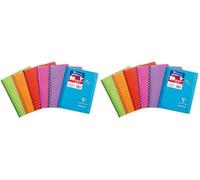 Clairefontaine 322601C Un Répertoire à Spirale Koverbook - 9x14 cm - 100 Pages Petits Carreaux - Papier Blanc 90 g - Couverture Enveloppante Polypro - Couleur Aléatoire (Lot de 2)
