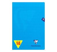 Clairefontaine 323101Cpack Un lot de 10 Cahiers Agrafés Mimesys Bleus - A4 21x29,7 cm - 48 Pages Grands Carreaux - Papier Blanc 90 g - Couvertures Polypro