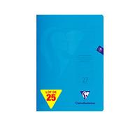 Clairefontaine 323227C Paquet 25 cahier S'coolbook A4 32p Bleu