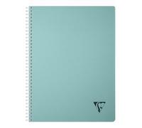 Cahier reliure intégrale Linicolor ESSENCE A4 180 pages petits carreaux couverture plastique polypropyène rainuré - Bleu lagon