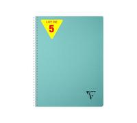 Clairefontaine 327120Cpack Lot 5 Cahiers A4 180p Petits Carreaux Bleu Lagon