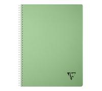 Cahier reliure intégrale Linicolor ESSENCE A4 180 pages petits carreaux couverture plastique polypropyène rainuré - Vert sauge