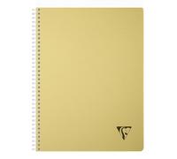 Cahier reliure intégrale Linicolor ESSENCE A4 180 pages petits carreaux couverture plastique polypropyène rainuré - Jaune paille