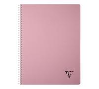 Clairefontaine 327124C Collection Linicolor ESSENCE Un Cahier à Spirale - A4 21x29,7 cm - 180 Pages Petits Carreaux - Papier Blanc 90 g - Couverture Polypro Transparent - Rose Pétale