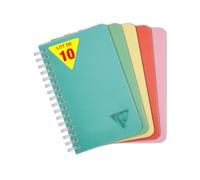 Clairefontaine 327500Cpack Collection Linicolor ESSENCE Lot de 5 Carnets à Spirale - A5 14,8x21 cm - 180 Pages Petits Carreaux - Papier Blanc 90 g - Couverture Polypro Transparent - Bleu Lagon